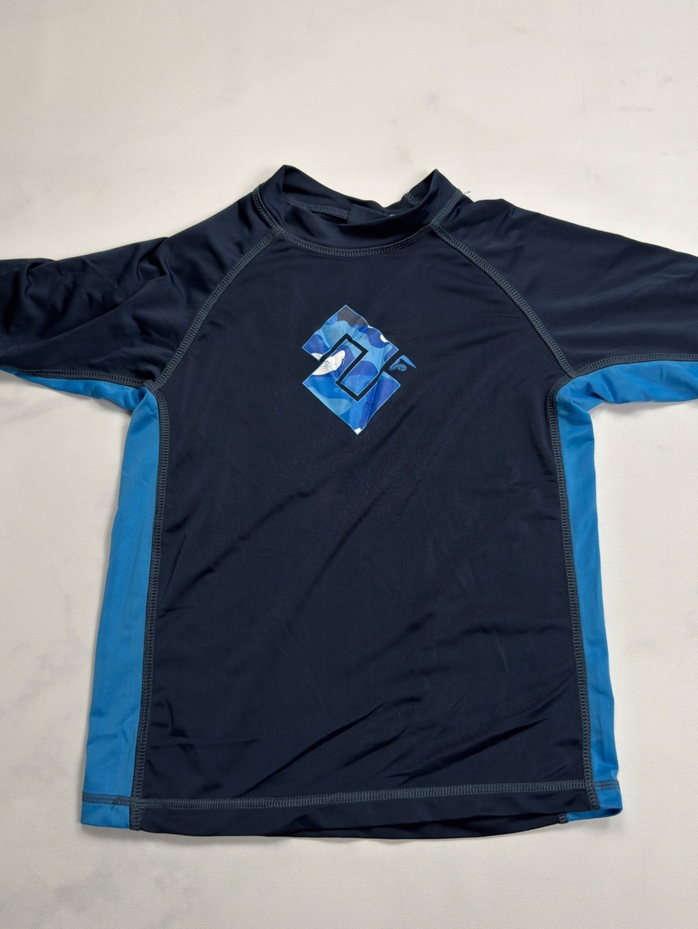 Kanu Surf Rash Guard Swim Shirt Blue Black - Boys L